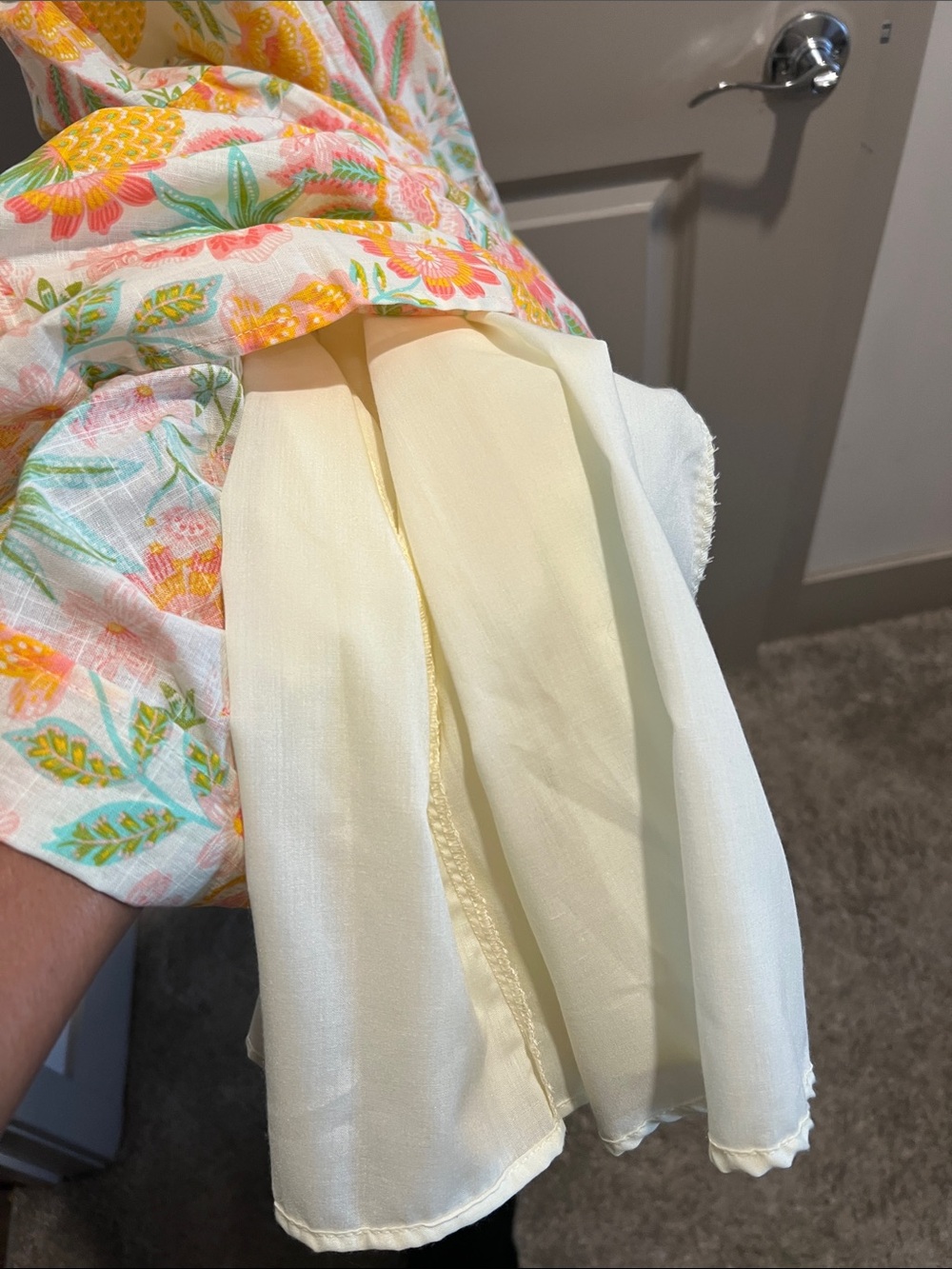 Floral Tiered Sundress in Pastel Yellow and Pink - Picture 8 of 14